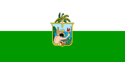 [Esmeraldas provincial flag w/ CoA (Ecuador)]