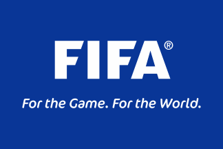 [The flag of FIFA.]