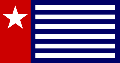 red white and blue flag with one star country