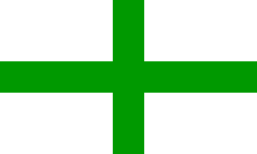 green flag with white cross and union jack