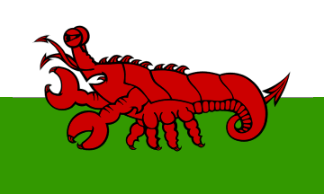 [Red lobster flag]