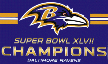 [Baltimore Ravens Super Bowl XLVII flag]