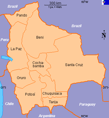 Clickable map of Bolivia